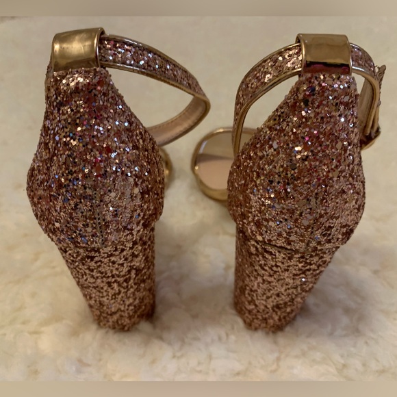 Lulus Rose Gold Glitter Ankle Strap Heels - Picture 11 of 12